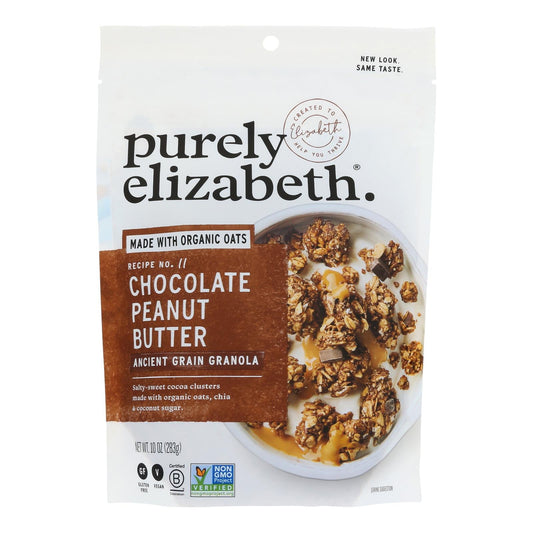 Purely Elizabeth Chocolate Sea Salt Peanut Butter Granola, Pack of 6, 10 oz - Gluten-Free & Organic
