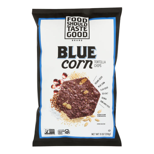 Food Should Taste Good Blue Corn Tortilla Chips - 11 oz - (Pack of 12)