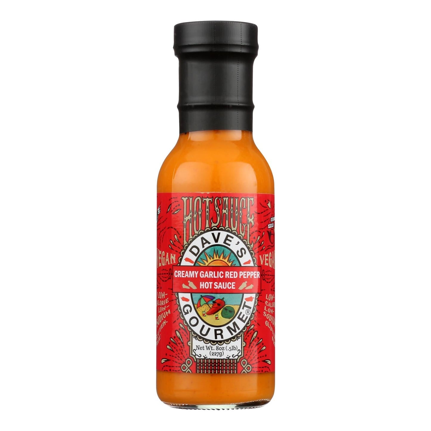 Dave's Gourmet Creamy Garlic Red Pepper Hot Sauce - 8 Fl Oz - Pack of 6