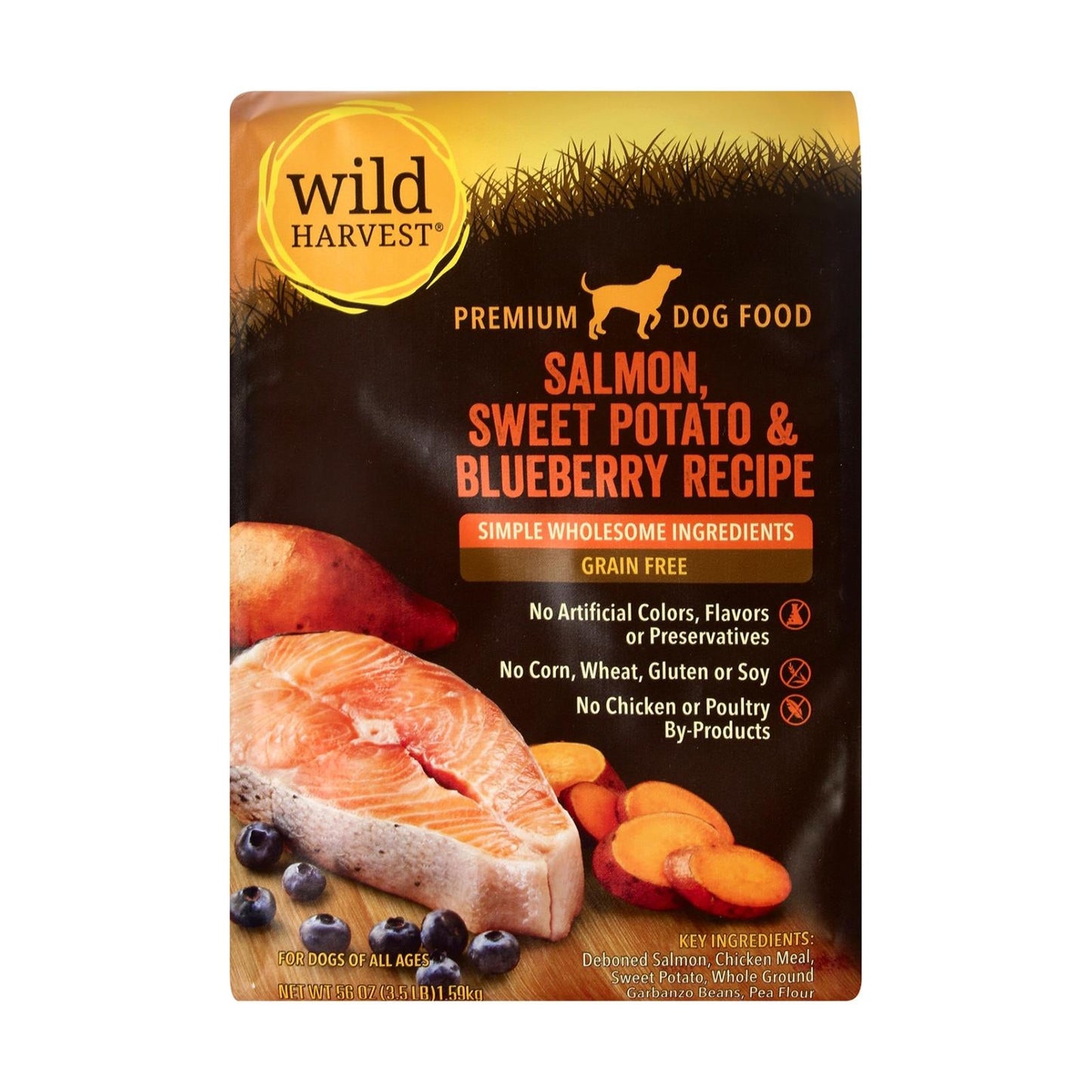 Wild Harvest Dog Food Salmon, Potato & Blueberry Gluten-Free - 4 x 3.5 Lb Case