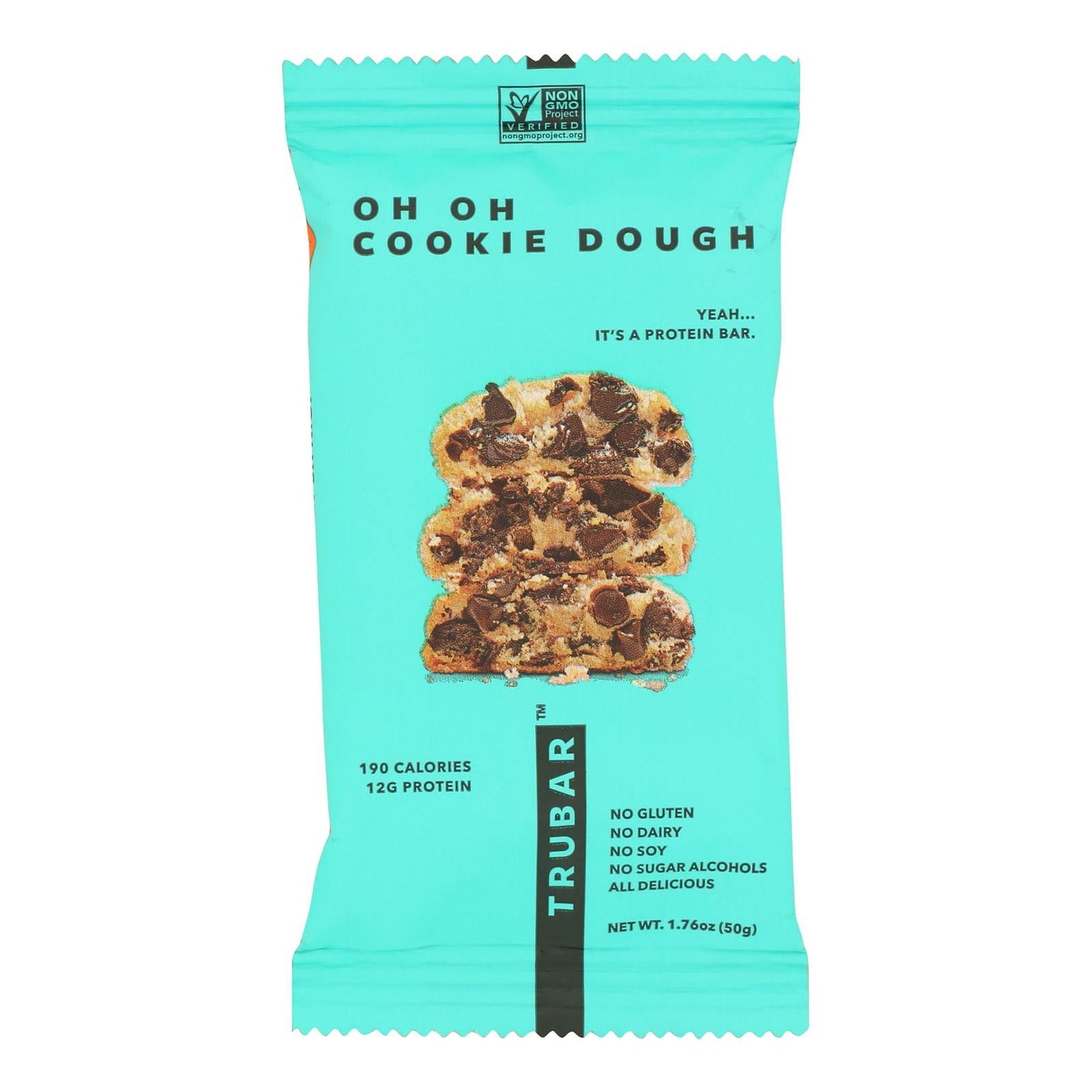 Trubar Bar Cookie Dough - 12 x 1.76 Oz - Plant-Based Protein Bar
