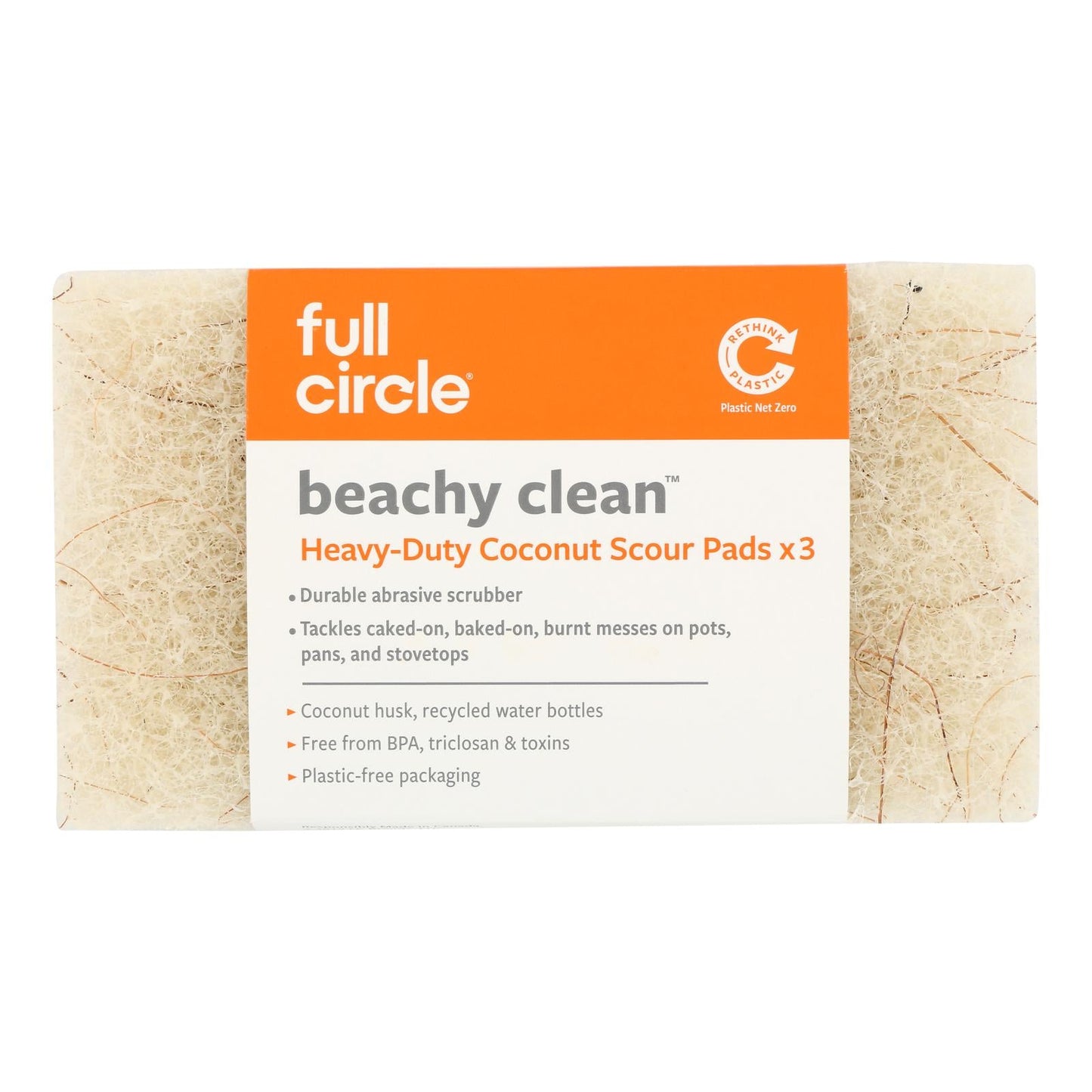 Full Circle Coconut Scour Pads 3 Pack | Natural Kitchen Scrubber