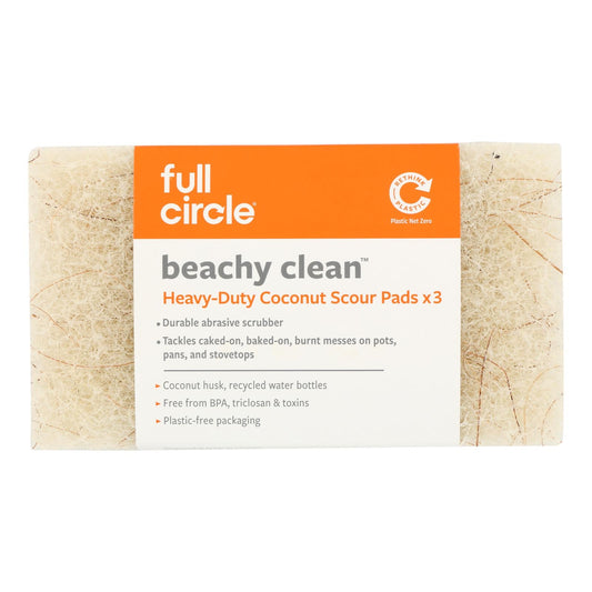 Full Circle Coconut Scour Pads 3 Pack | Natural Kitchen Scrubber