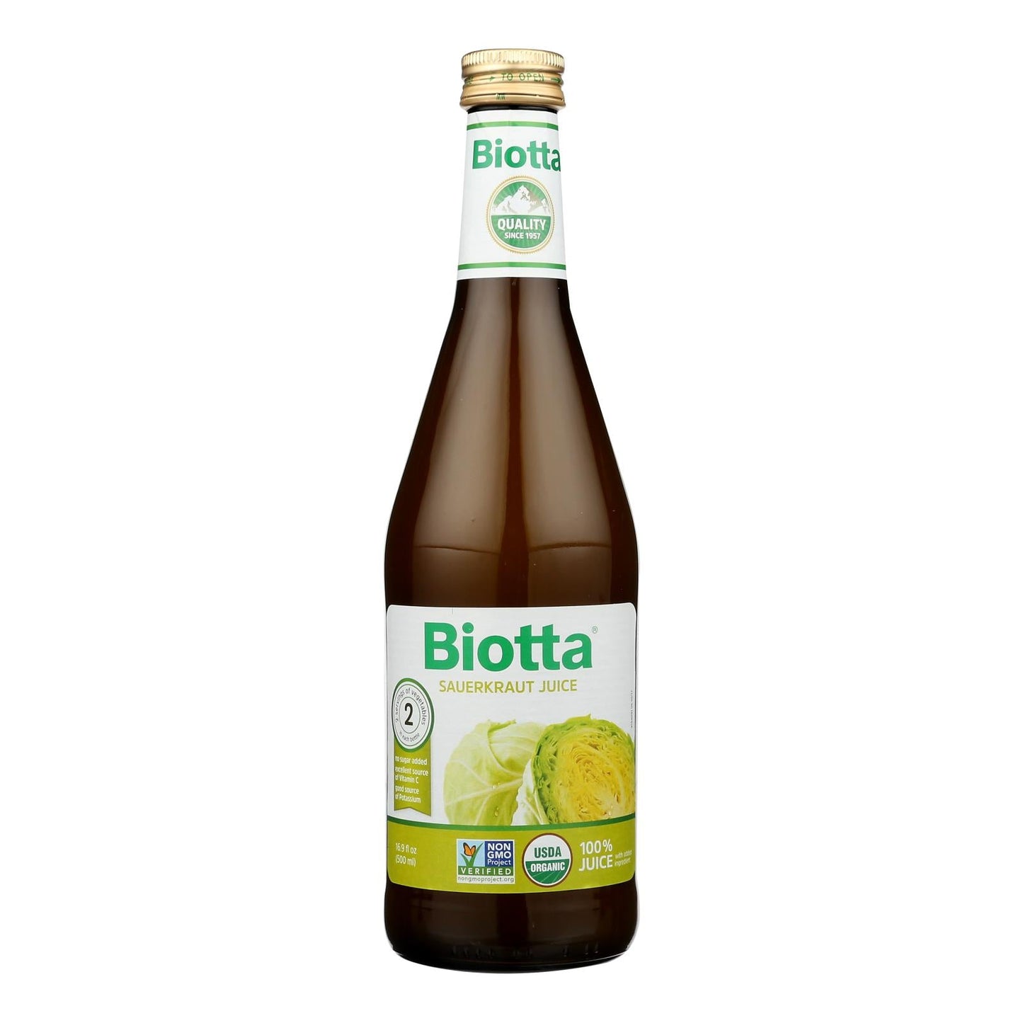 Biotta Sauerkraut Juice - 6 x 16.9 Fl Oz - Organic & Fermented Probiotic Drink