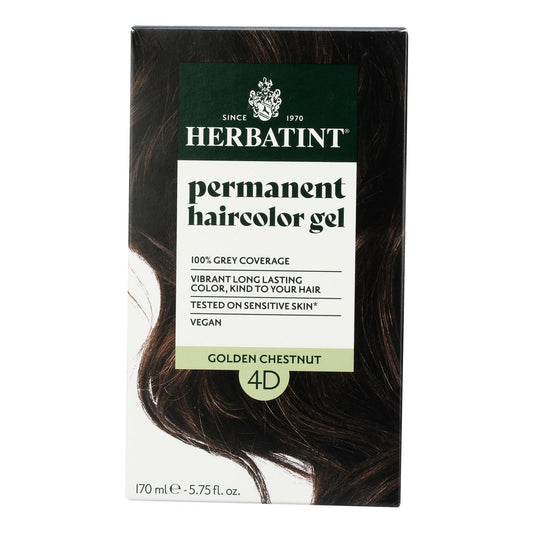 Herbatint Hair Color 4D Golden Chestnut - Natural, Permanent, Ammonia-Free - 5.75 oz