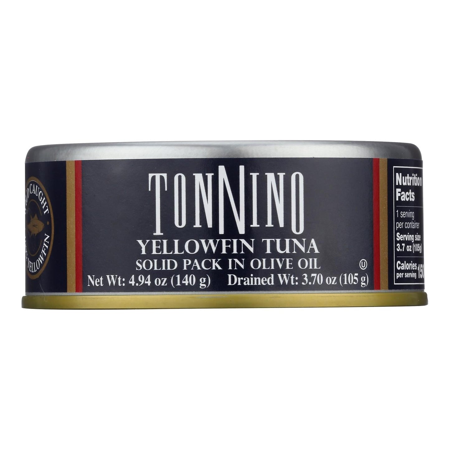 Tonnino Yellowfin Tuna Fillets in Olive Oil, 4.9 Oz. (Case of 12)