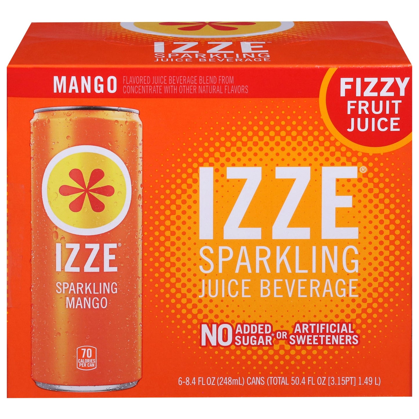 Izze Sparkling Mango Drink, 4 Packs of 6  (8.4 fl oz Each)