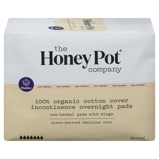 The Honey Pot Overnight Incontinence Pads Non Herbal - 16 Count