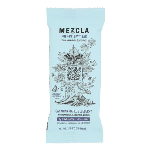 Mezcla Maple Blueberry Protein Bar - 1.4 Oz - Pack of 12 - Canadian Maple Flavor