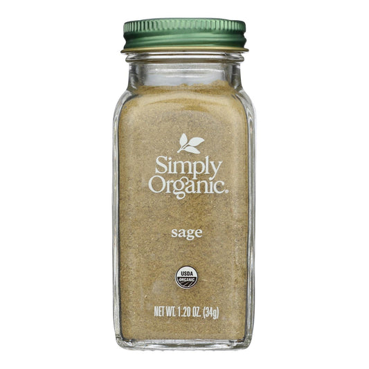 Simply Organic Ground Sage - 1.2 oz (Pack of 6) - USDA Certified Organic