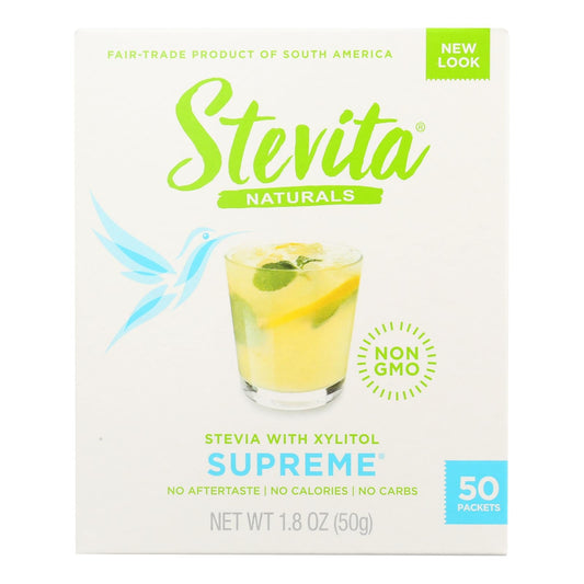 Stevita Stevia Supreme Packets - 50 Count - Pack of 6 - Natural Sugar Substitute