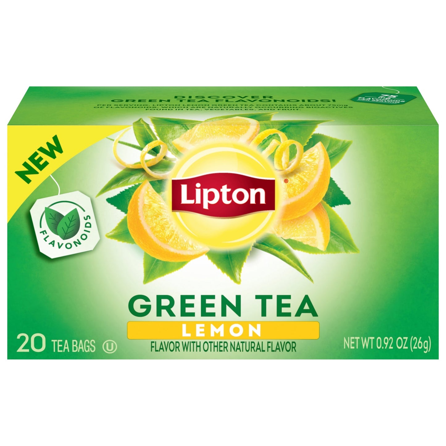 Lipton Green Tea Lemon, 20 Count Tea Bags (Pack of 6)