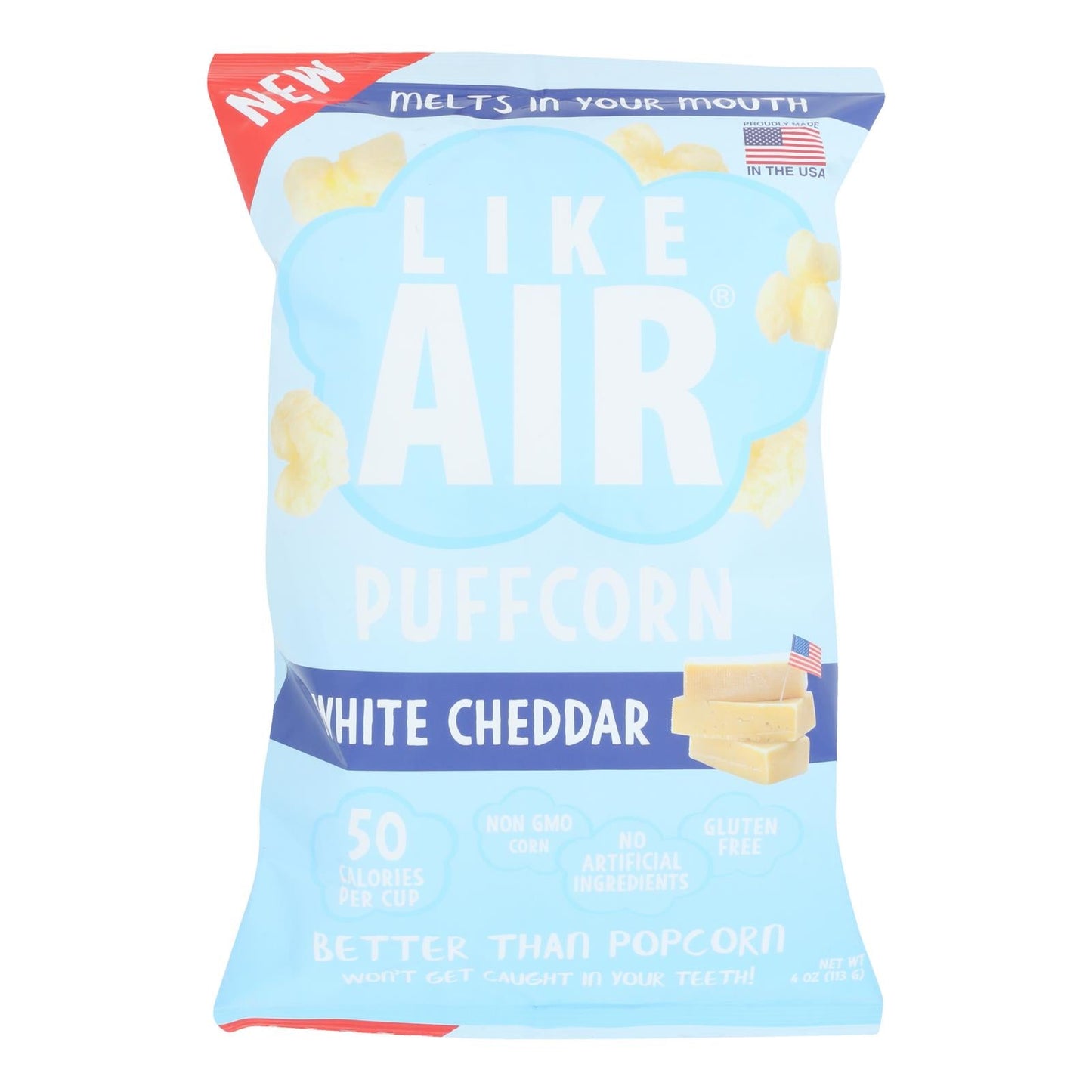 Like Air White Cheddar Puffcorn - Pack of 12 (4 oz Bags)