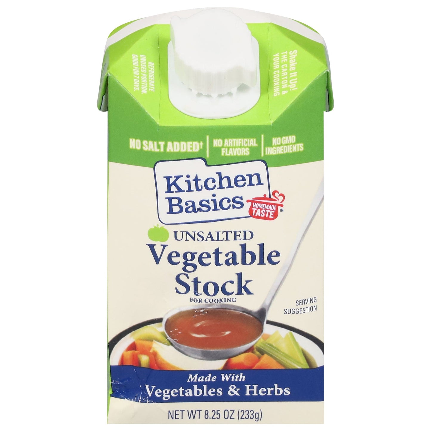 Kitchen Basics Vegetable Stock, No Salt Added, 8.25 fl oz  (Pack of 12)