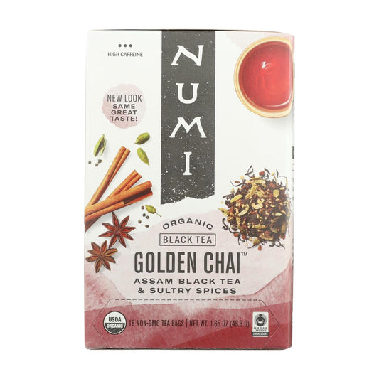Numi Organic Golden Chai Black Tea Bags - 18 Count