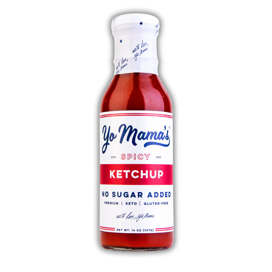 Yo Mama's Foods - Spicy Keto Ketchup, 14 oz (Pack of 6) - Gluten Free Ketchup