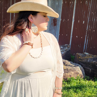 Woven Aqua Terra Beaded Bracelet 810a