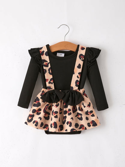 Girls Leopard Romper Of 6 Pcs In One Package