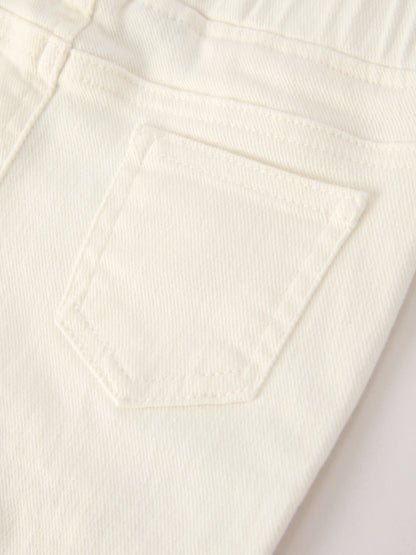 Christmas Charming White Bell Bottom Pants with Cute Bows