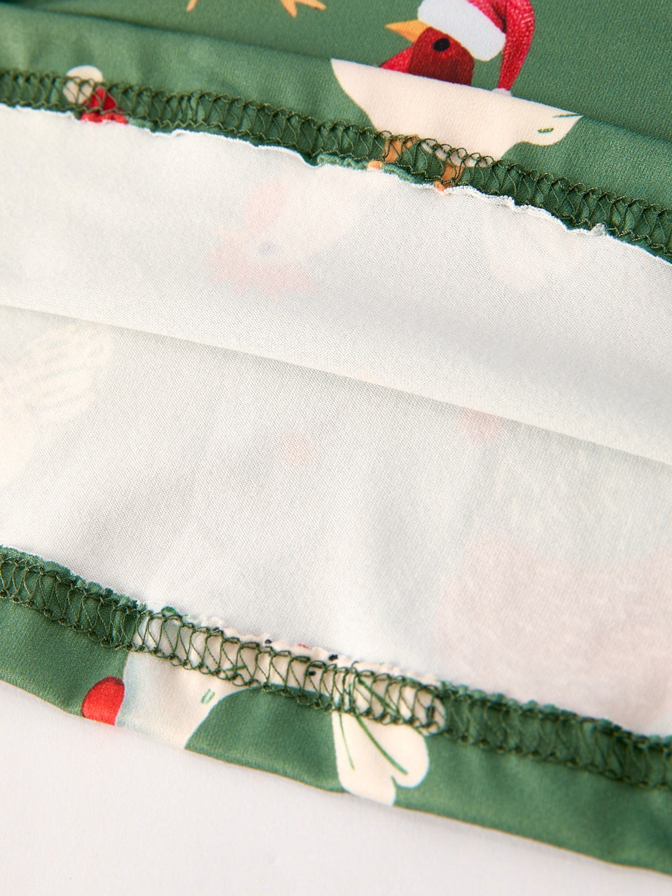Christmas Farm Chicken Print Dress – Green, Long Sleeve