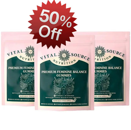 Premium Feminine Balance Gummies - for Women’s Health & Wellness - Immune Support - Vegan, Gluten-Free & Halal - Hawaiian Pineapple - 60 Gummies - 30 Servings