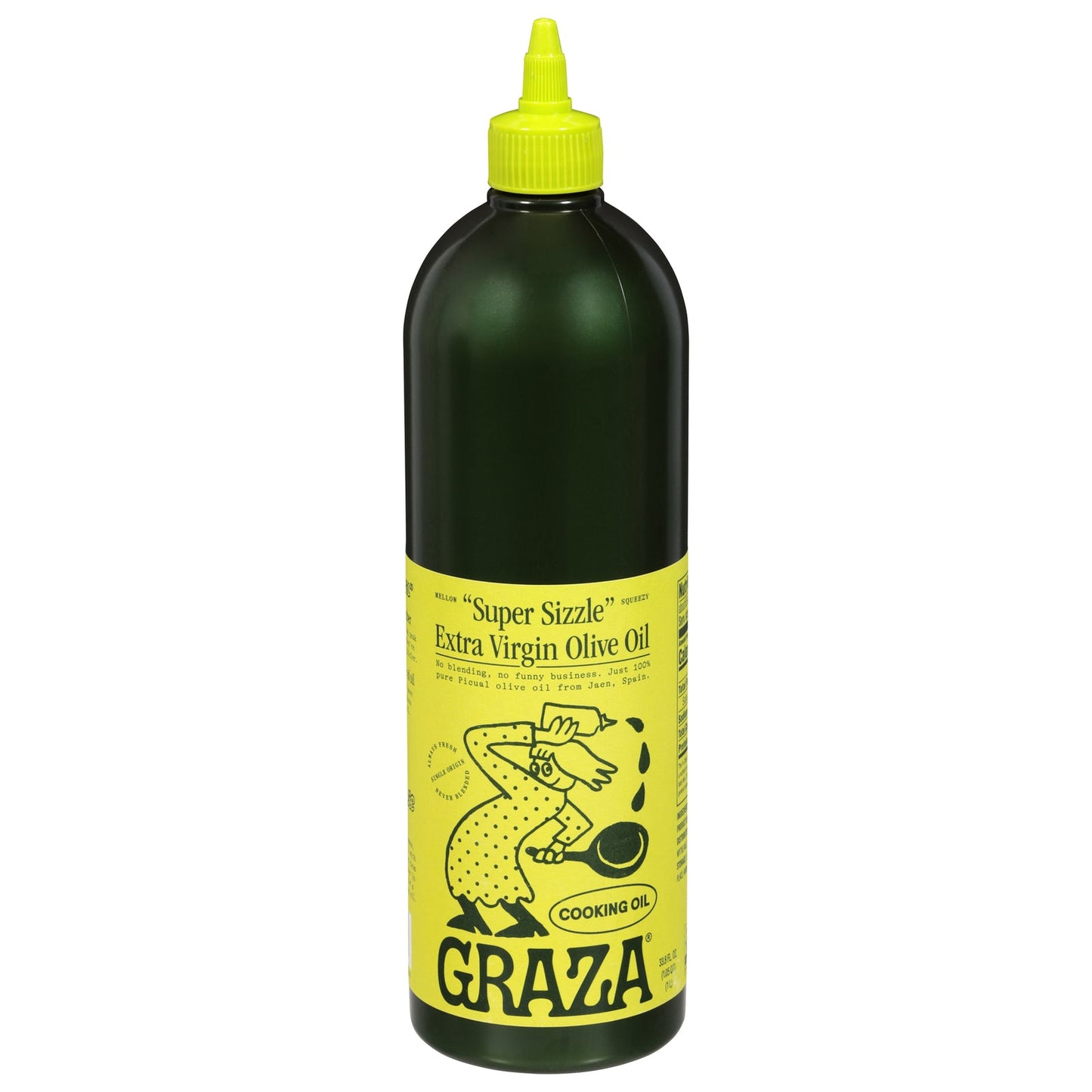 Graza Evoo Sizzle 1 Liter (Pack of 6) - Premium Olive Oil for Cooking & Flavor