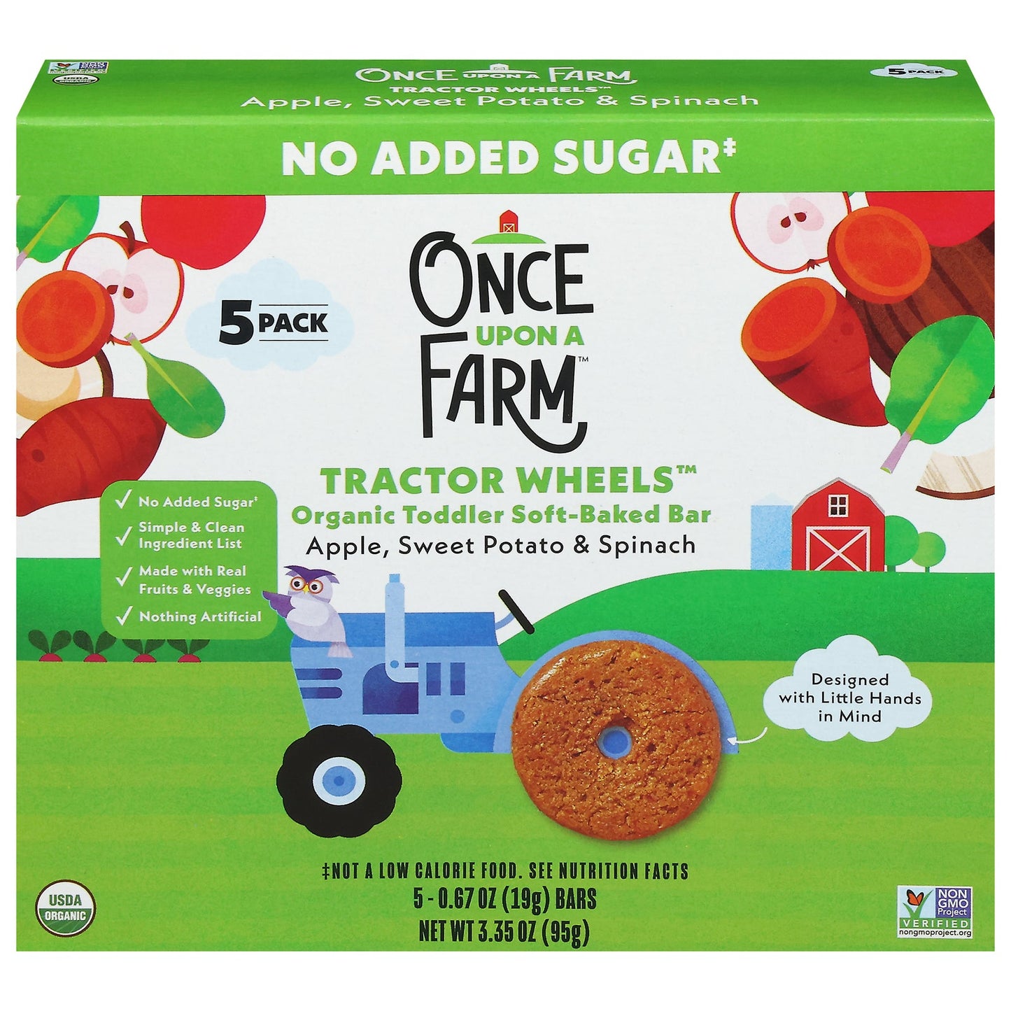 Once Upon A Farm Organic Apple Sweet Potato Spinach Baby Food, 8-3.35 Oz Pouches