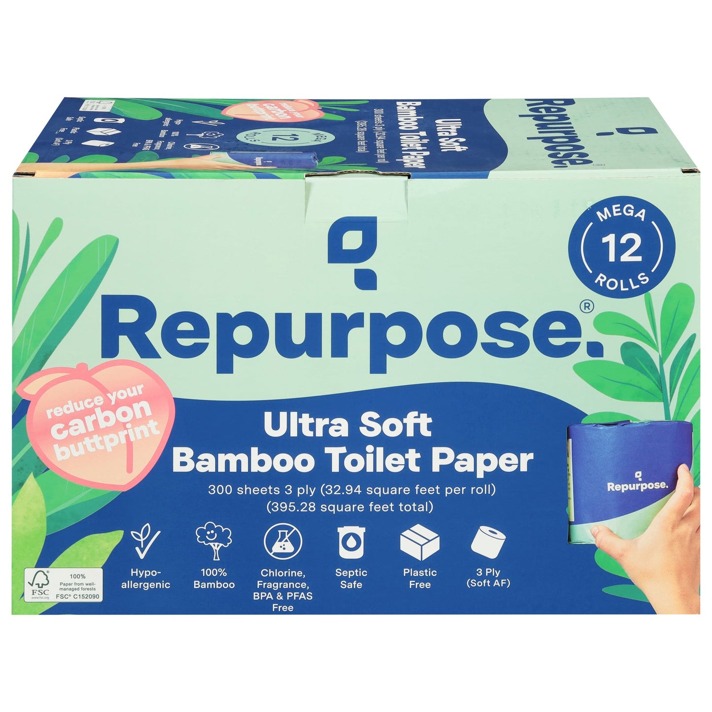 Repurpose Ultra Soft Bamboo Toilet Paper - 4 Rolls - 12 Count Each