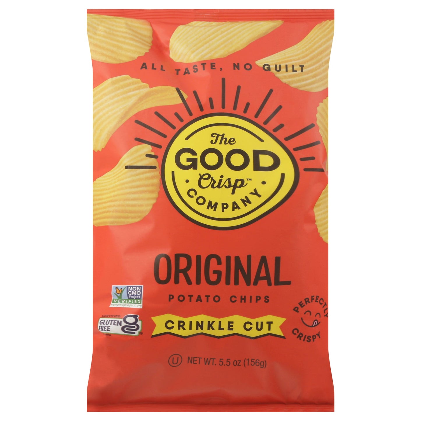 The Good Crisp Company, Original Crinkle Potato Chips, Case of 12, 5.5 Oz