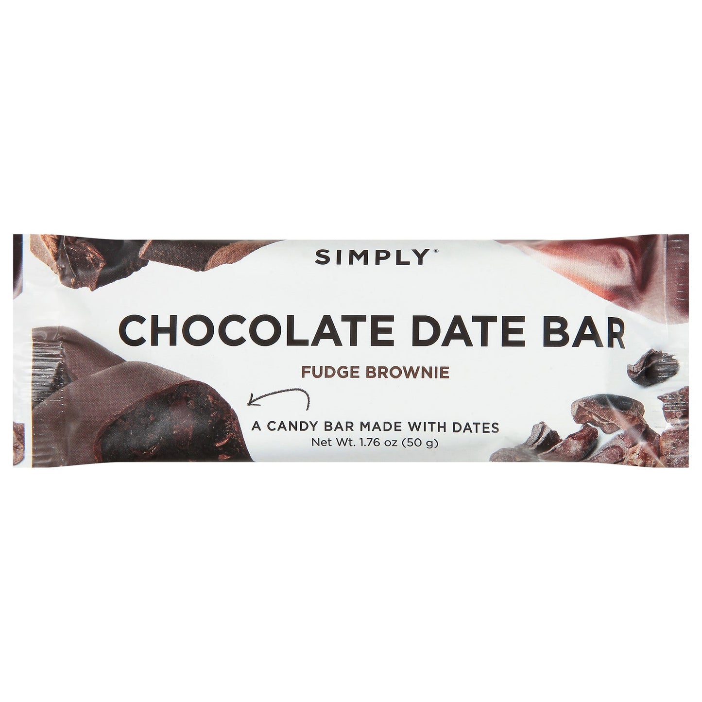 Simply Gum Date Bar Triple Cacao Chocolate - 1.76 Oz (Pack of 12)
