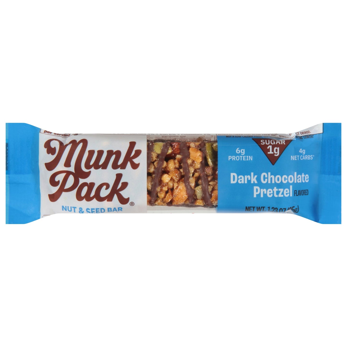 Munk Pack Keto Nut & Seed Dark Chocolate Pretzel Bar - Pack of 12-1.23 Oz - Low Carb Keto Snack