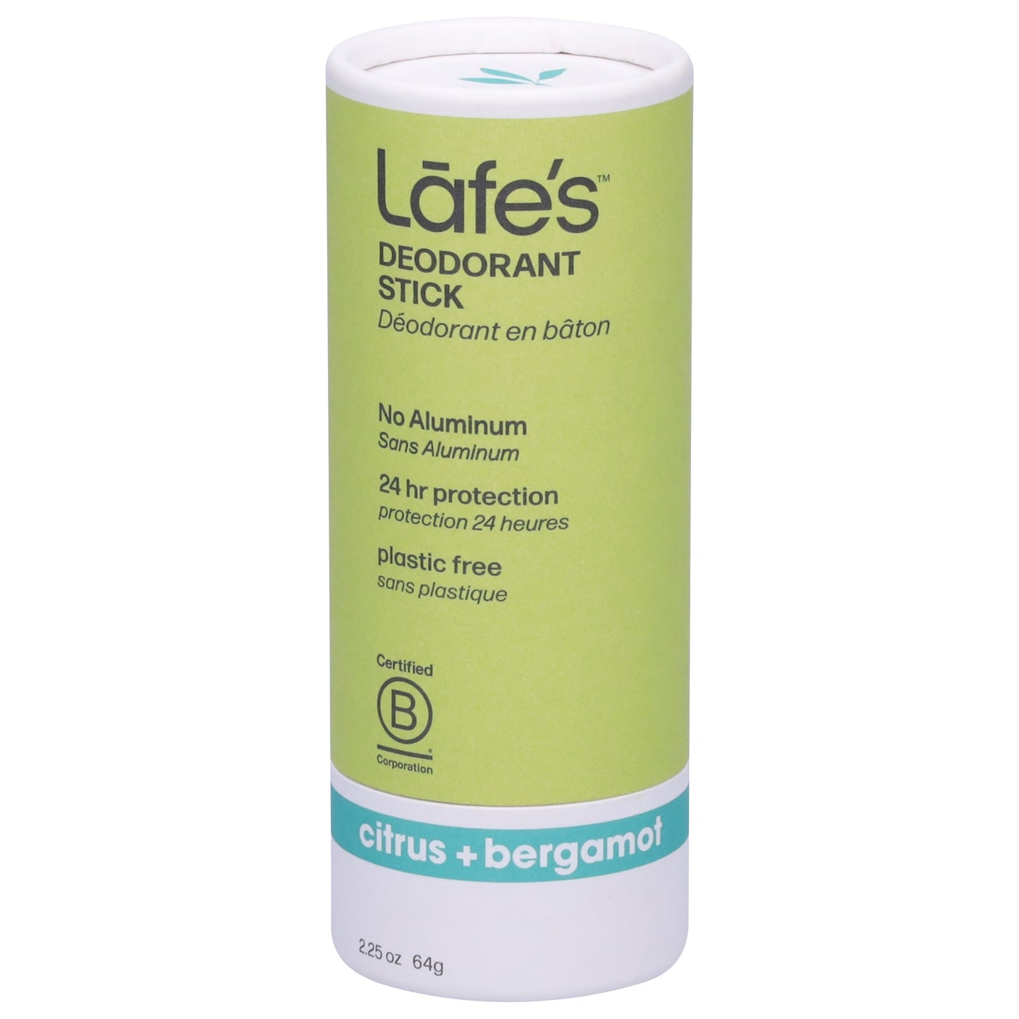 Lafe's Natural Body Care Bergamot Plastic Free Deodorant - 2.25 Oz