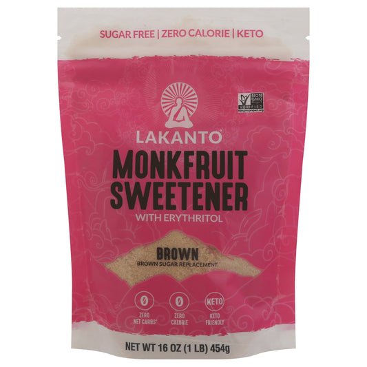 Lakanto Monkfruit Sweetener - Brown - 16 oz - (Pack of 8) - Natural Sugar Substitute