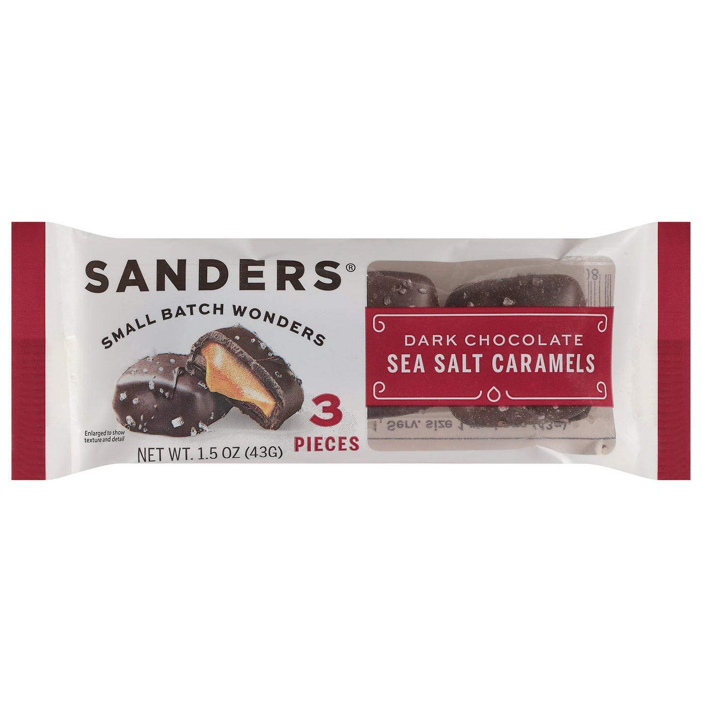Sanders Dark Chocolate Sea Salt Caramels (Pack of 32) - 1.5 oz Each