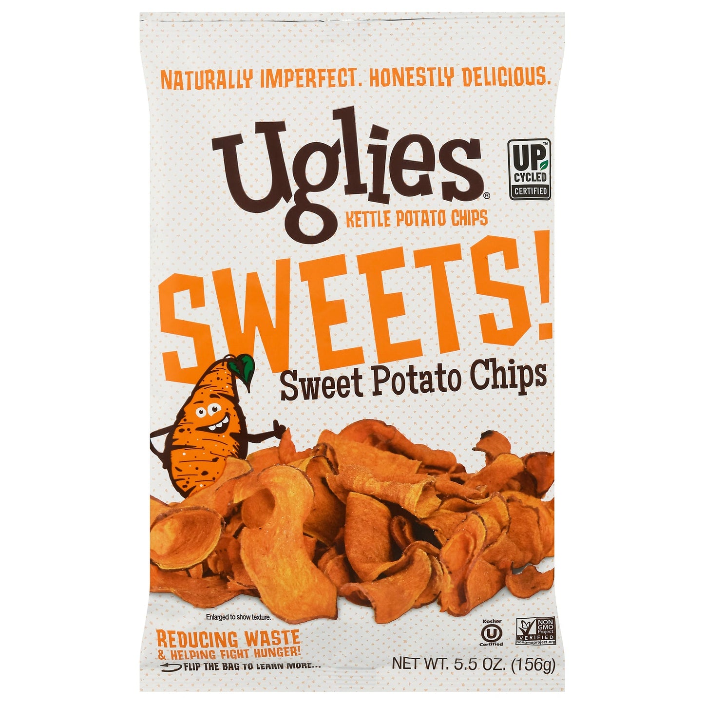 Uglies Sweet Potato Chips, Sea Salt, 5.5 oz, Pack of 12