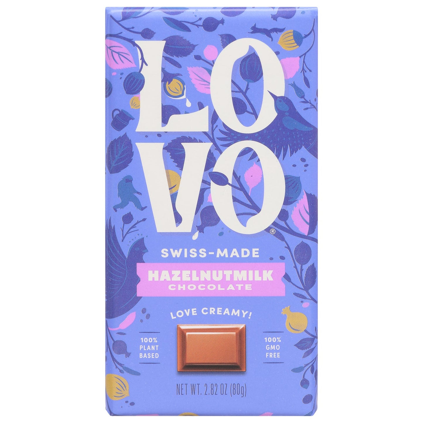 Lovo Milk Hazelnut Plant-Based Chocolate Bars - Pack of 12 (2.82 Oz Bars)