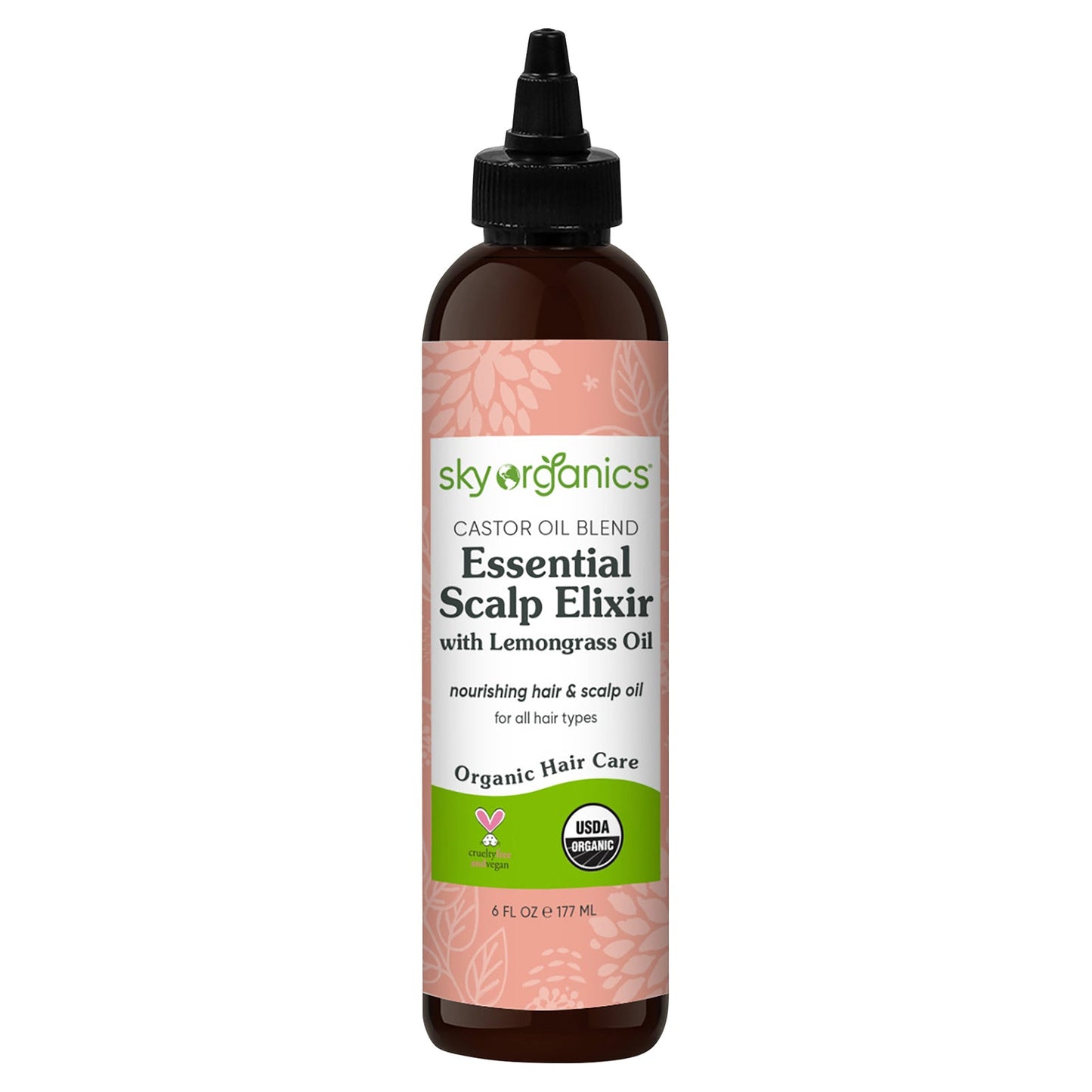 Sky Organics Elixir Organic Essential Scalp Oil, 6 Oz, Hair Growth & Scalp Treatment
