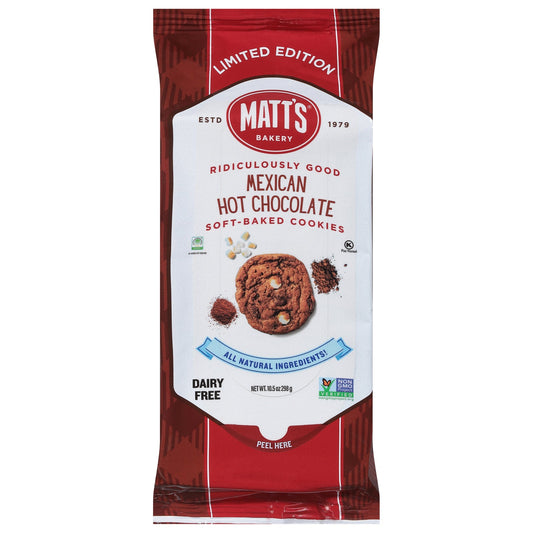 Matt's Cookies Mexican Hot Chocolate Cookies - Pack of 6 - 10.5 Oz - Spicy Dark Chocolate Flavor