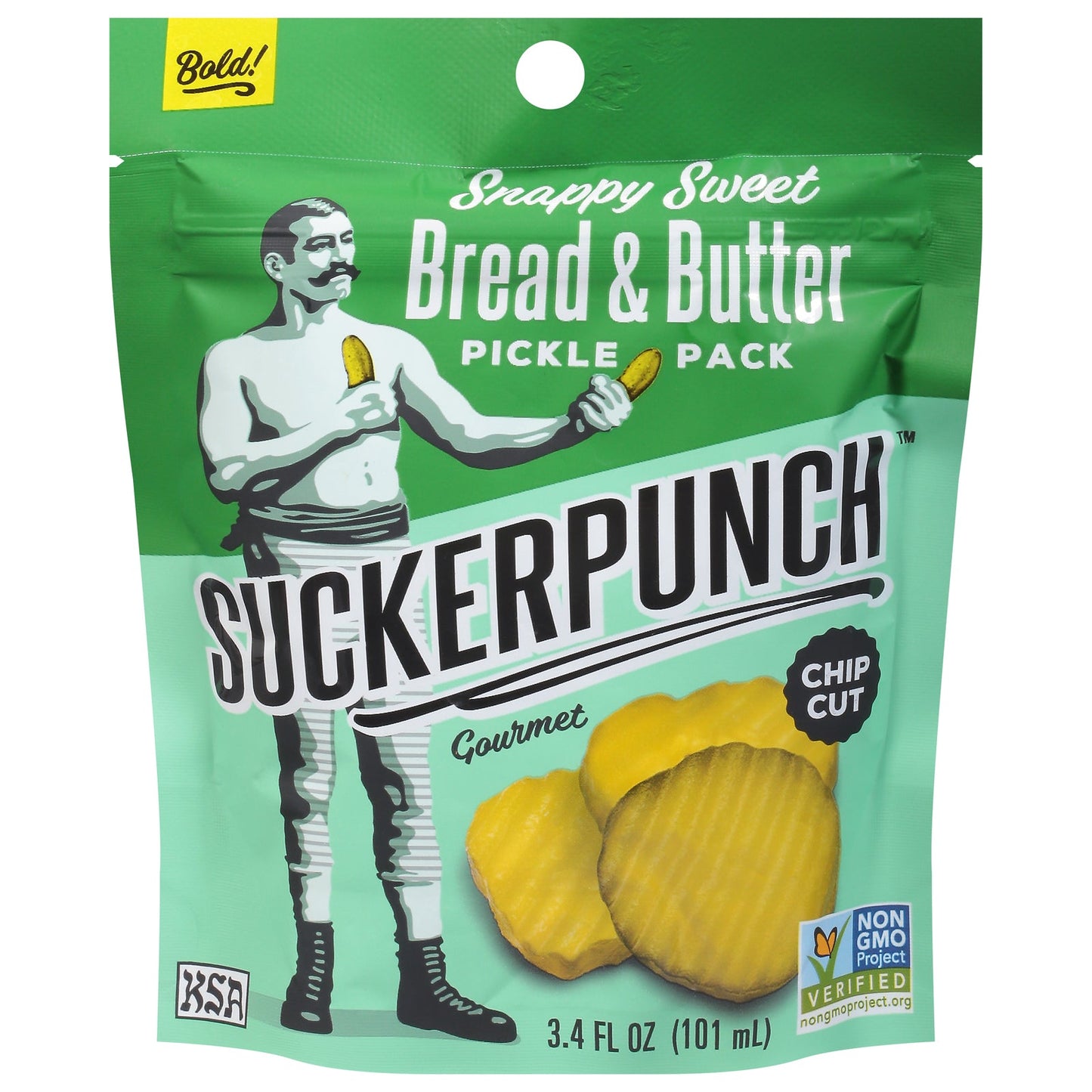 Suckerpunch Pickle Chip Bread N Better, Pack of 12 (3.4 oz Bags)
