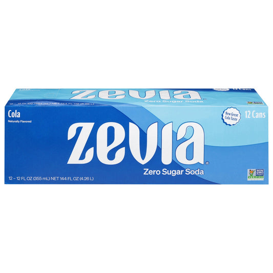 Zevia - Cola Soda, 12/12 fl oz (Pack of 2) - Zero Sugar Drink