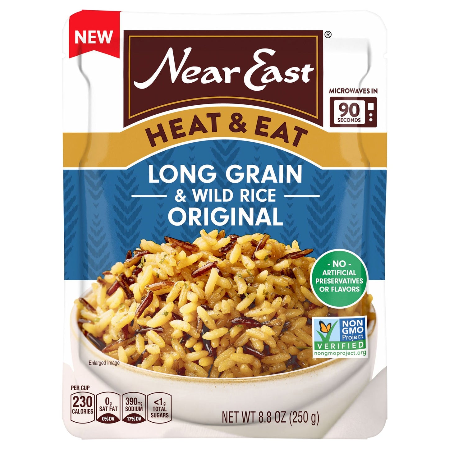 Near East Long Grain & Wild Rice Herb & Butter, 8 x 8.8 oz Pouches