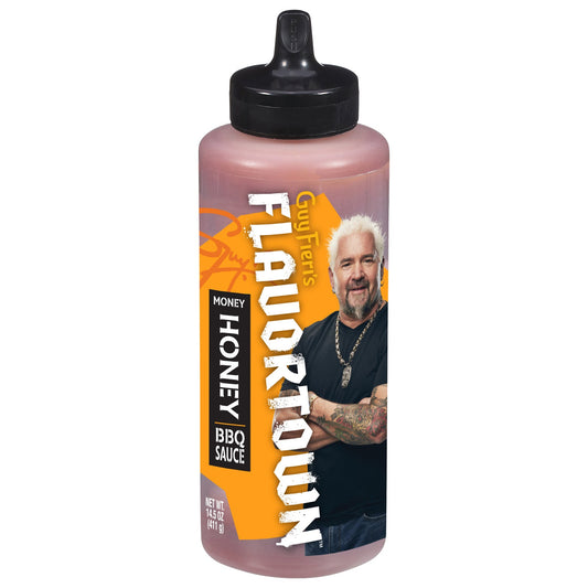 Flavortown Sauce Honey BBQ (Pack of 6) 14.5 oz - Sweet & Smoky BBQ Sauce