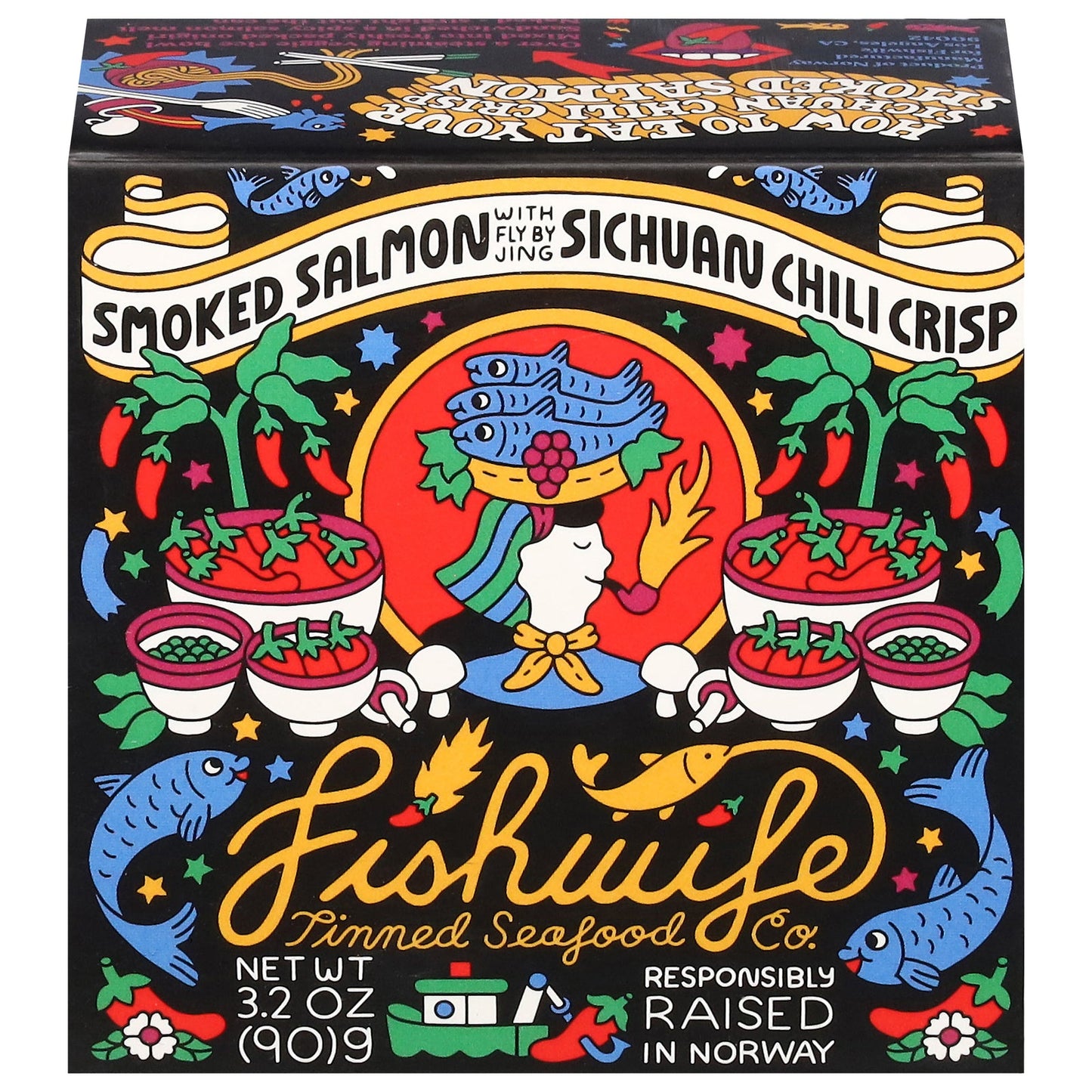 Fishwife Smoked Salmon Snacks with Chili Crisp, 6-Pack of 3.2 oz Pouches