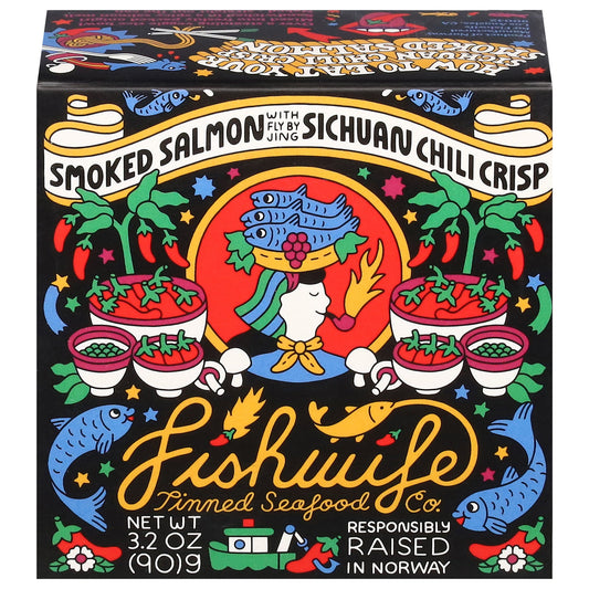 Fishwife Smoked Salmon Snacks with Chili Crisp, 6-Pack of 3.2 oz Pouches