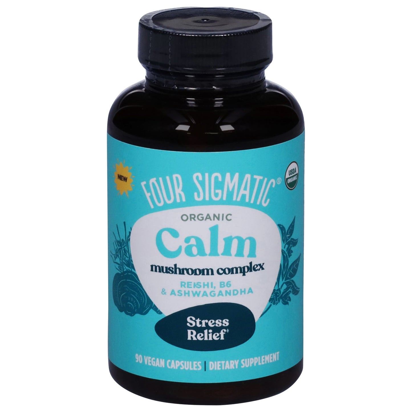 Four Sigmatic Calm Organic Mushroom Elixir - Stress Relief - 90 Count