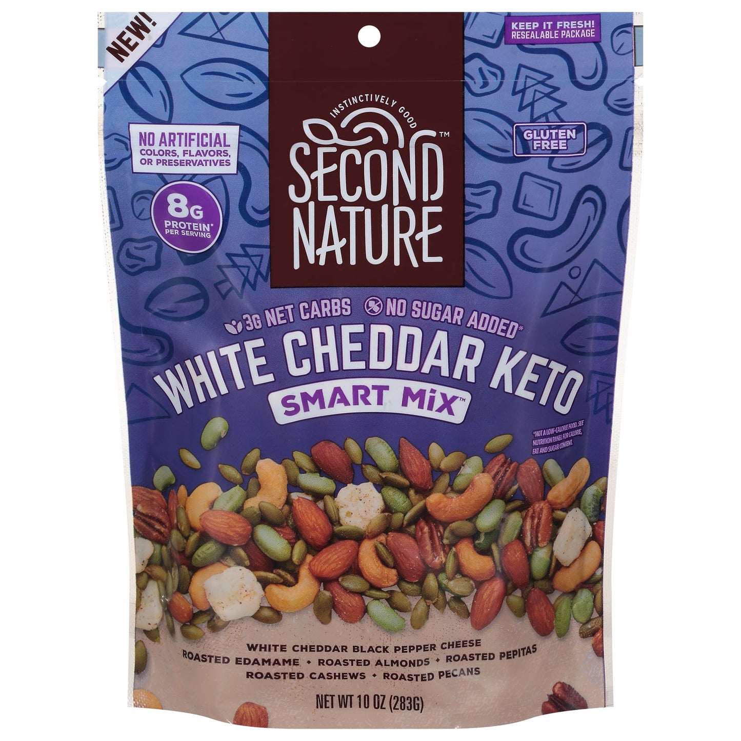 Second Nature Smart Mix White Cheddar Keto Snack - 6 x 10 oz Bags