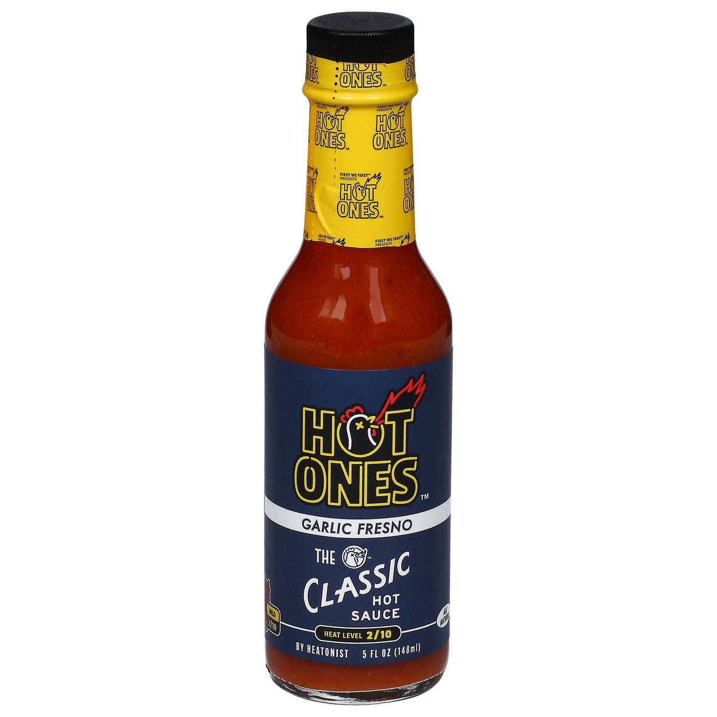 Hot Ones Garlic Fresno Edition Hot Sauce (Pack of 12 - 5 Oz )