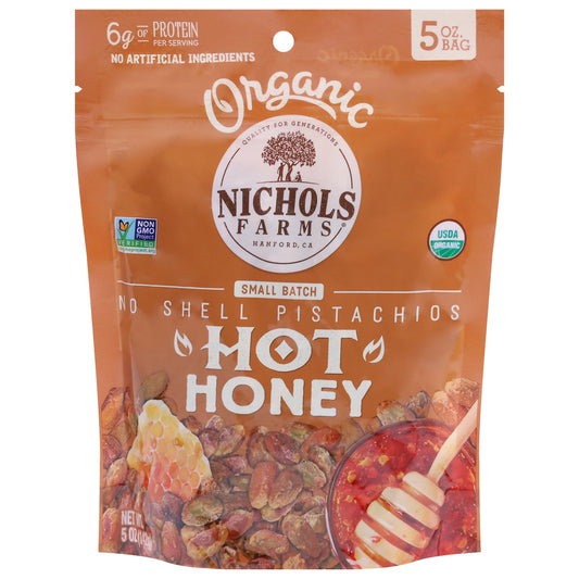 Nichols Farms Pistachio Organic Hot Honey Kernels, 12-5 Oz Pouches