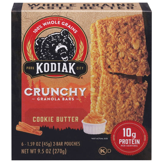 Kodiak Cakes Crunchy Granola Bar, Cookie Butter Flavor, 12 x 1.59 oz Bars