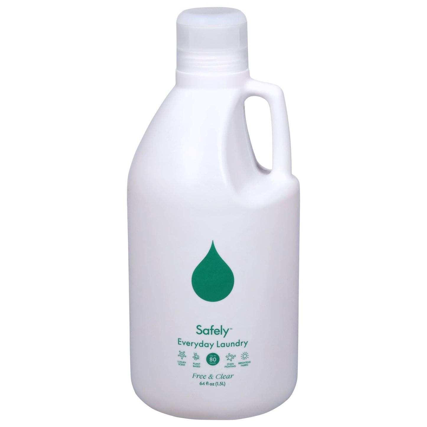 Safely - Plant-Based Laundry Detergent, 64 oz (Pack of 4) - Stain Fighting Power